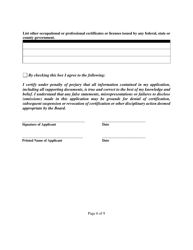 Private Process Server Certification Initial Certification Application Form - Arizona, Page 6