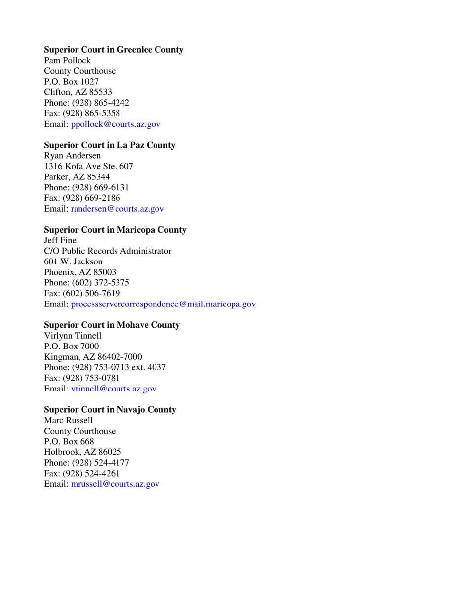 Private Process Server Program Complaint Form - Arizona, Page 3