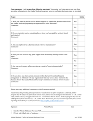 Alaska Medicaid Clinical Coverage Review Request Disclosure Form - Alaska, Page 2