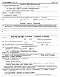 Form SSA-3368-BK Disability Report - Adult, Page 4