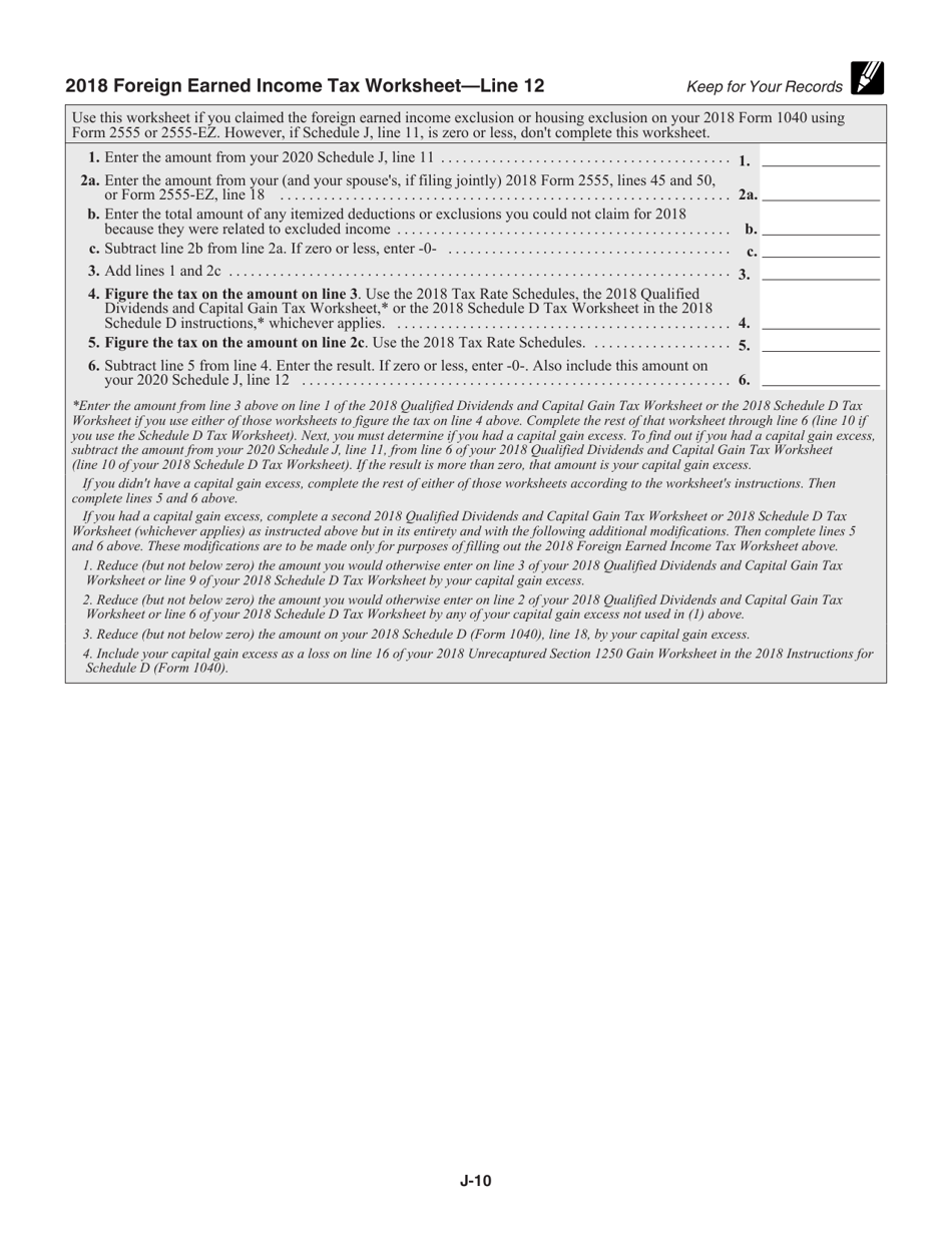 Instructions for IRS Form 1040 Schedule J Income Averaging for Farmers and Fishermen, Page 10