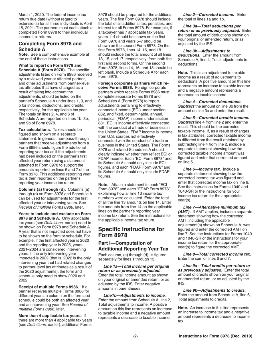 Instructions for IRS Form 8978 Schedule A Partners Additional Reporting Year Tax, Page 3