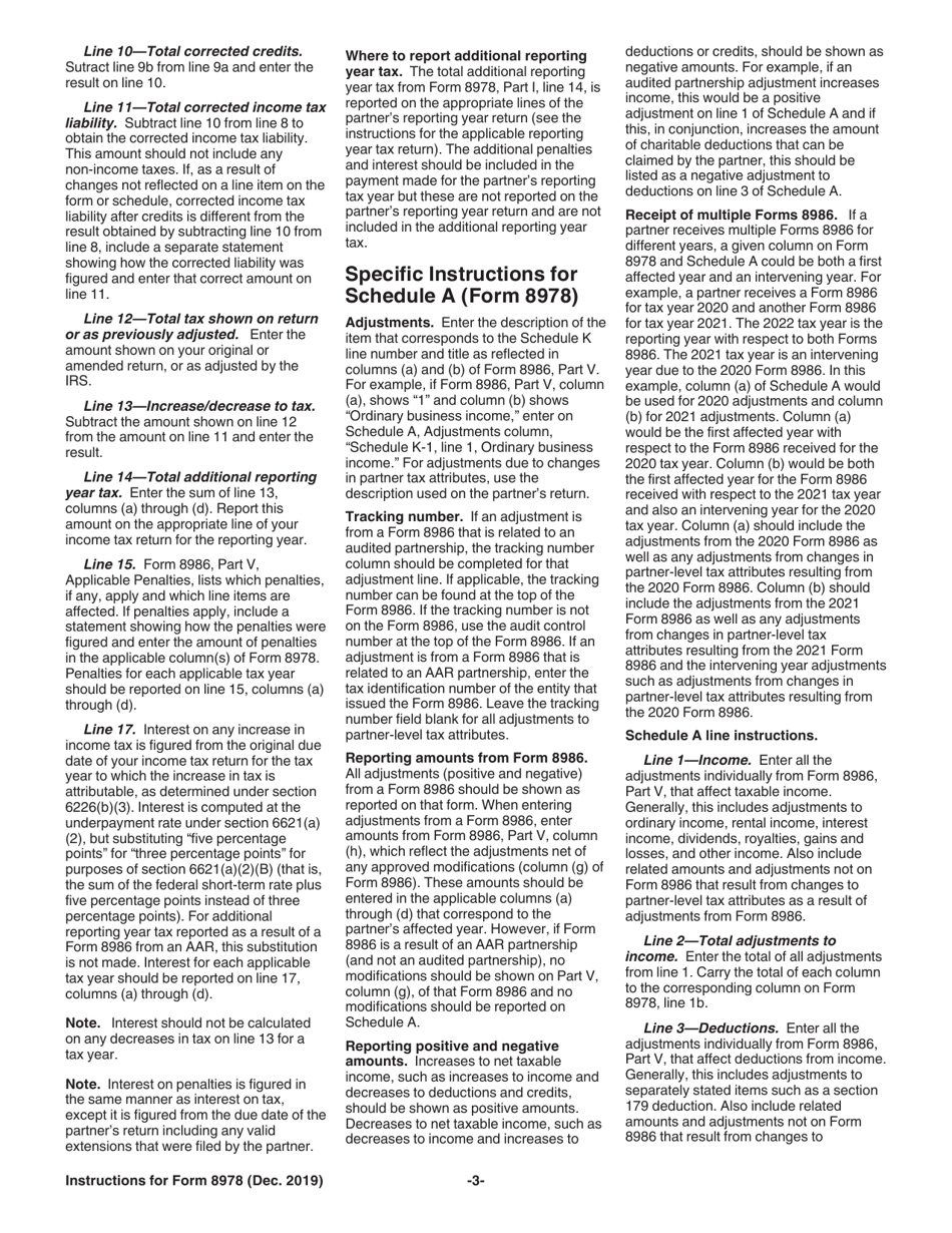 Instructions for IRS Form 8978 Schedule A Partners Additional Reporting Year Tax, Page 4