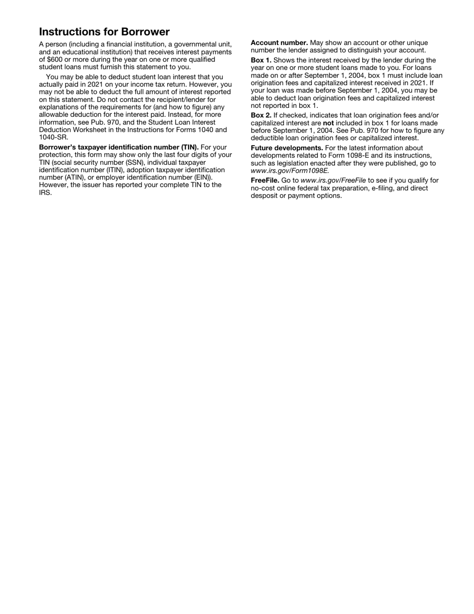 IRS Form 1098-E Student Loan Interest Statement, Page 4