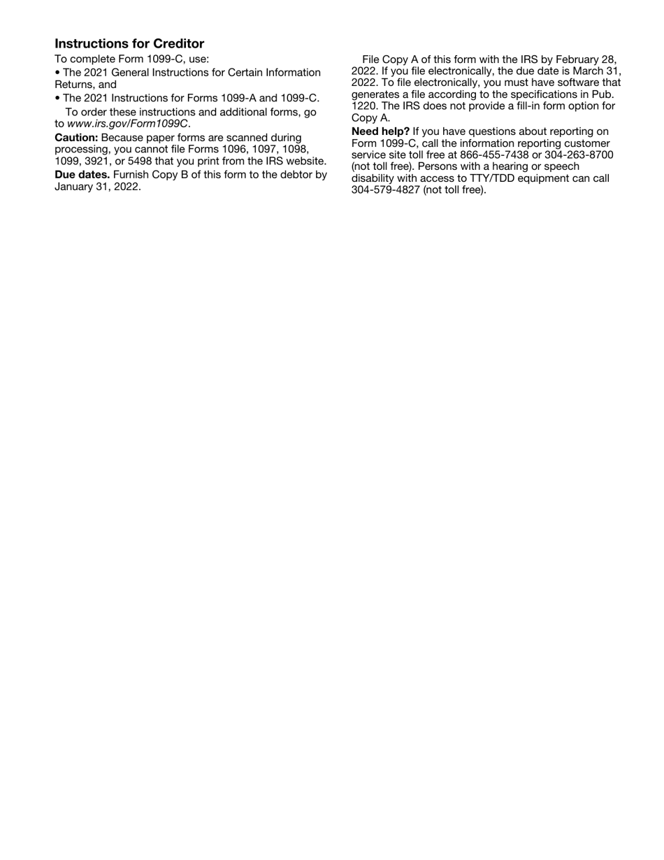 IRS Form 1099-C Cancellation of Debt, Page 6