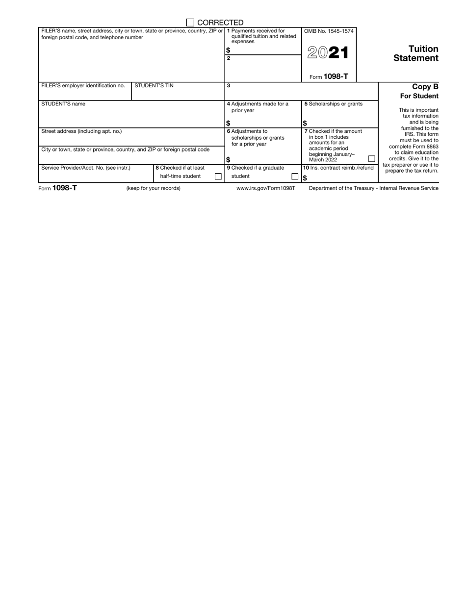 IRS Form 1098-T Tuition Statement, Page 3