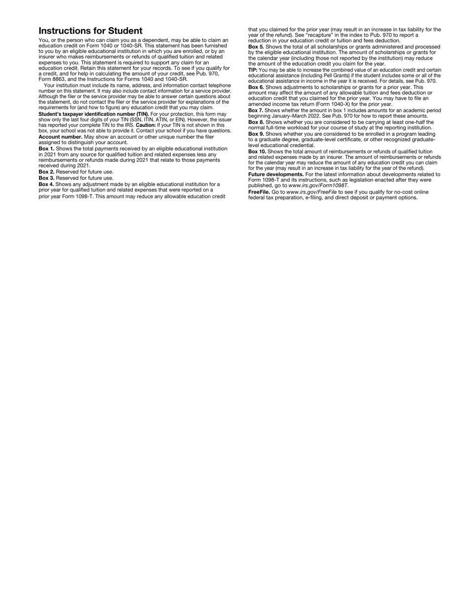 IRS Form 1098-T Tuition Statement, Page 4