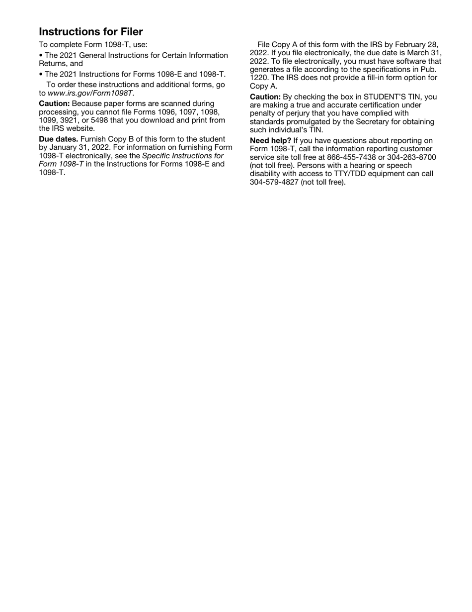 IRS Form 1098-T Tuition Statement, Page 6