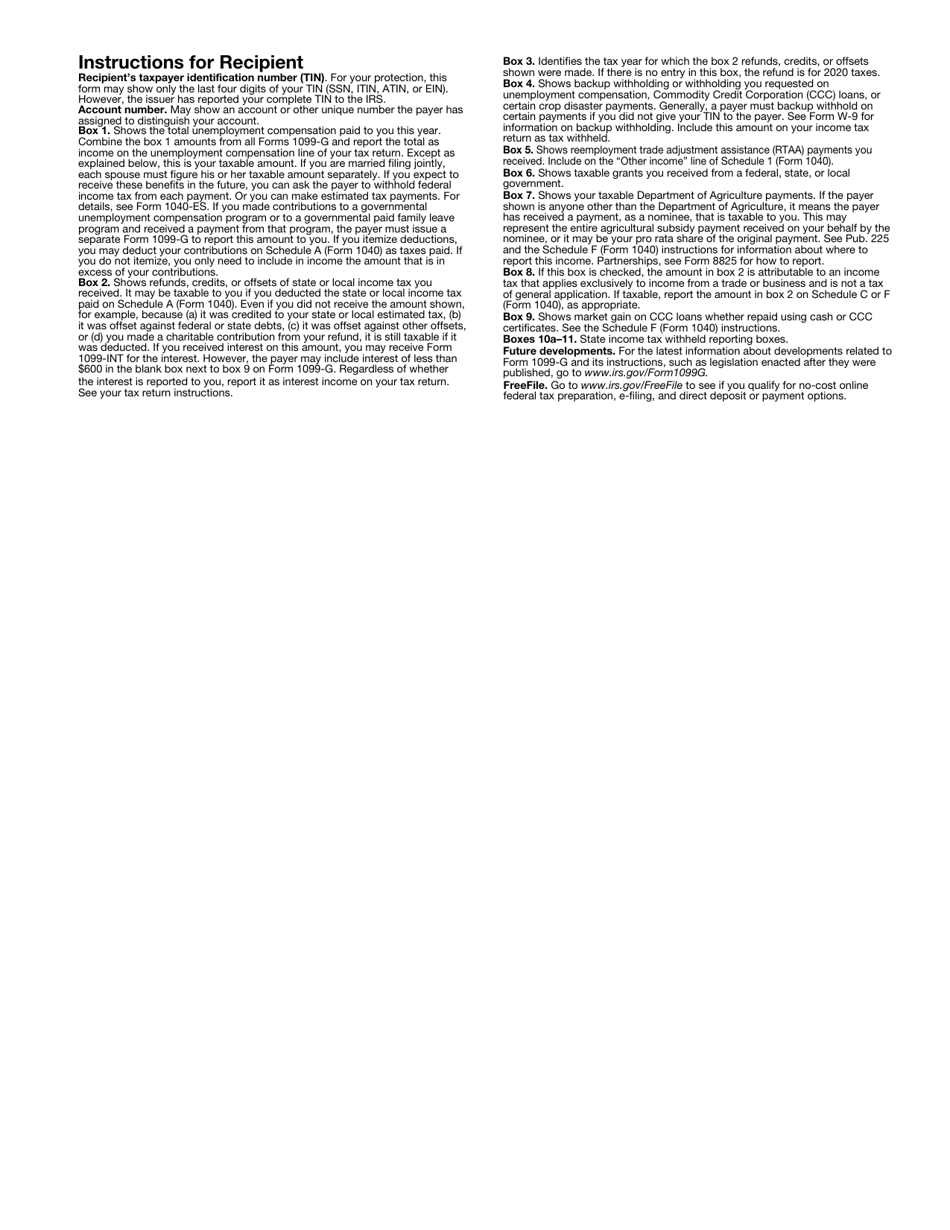 IRS Form 1099-G Certain Government Payments, Page 5