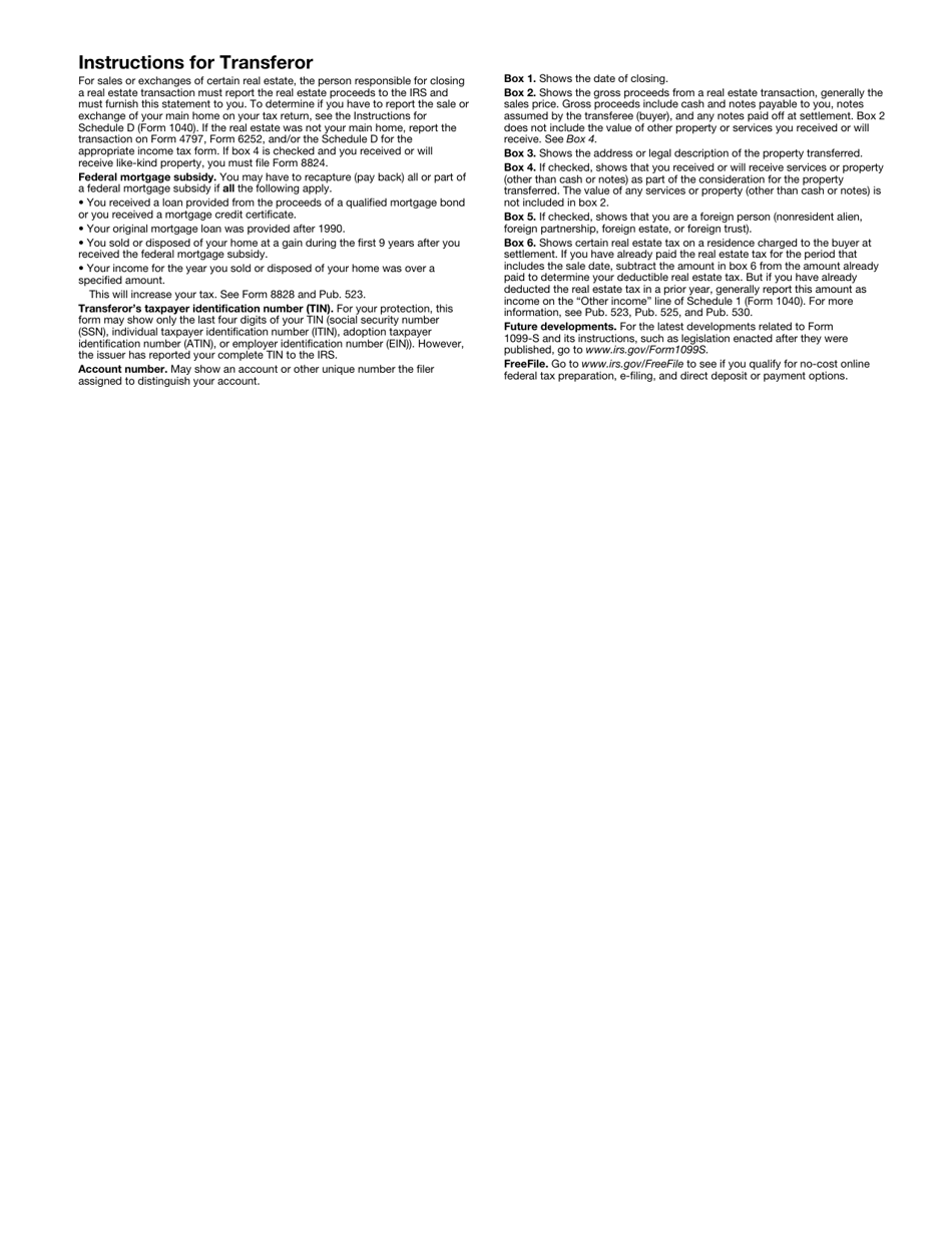 IRS Form 1099-S Proceeds From Real Estate Transactions, Page 4