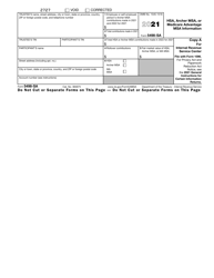 Document preview: IRS Form 5498-SA Hsa, Archer Msa, or Medicare Advantage Msa Information