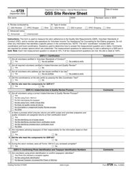 Document preview: IRS Form 6729 Qss Site Review Sheet, 2020