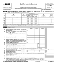 IRS Form 8839 Qualified Adoption Expenses