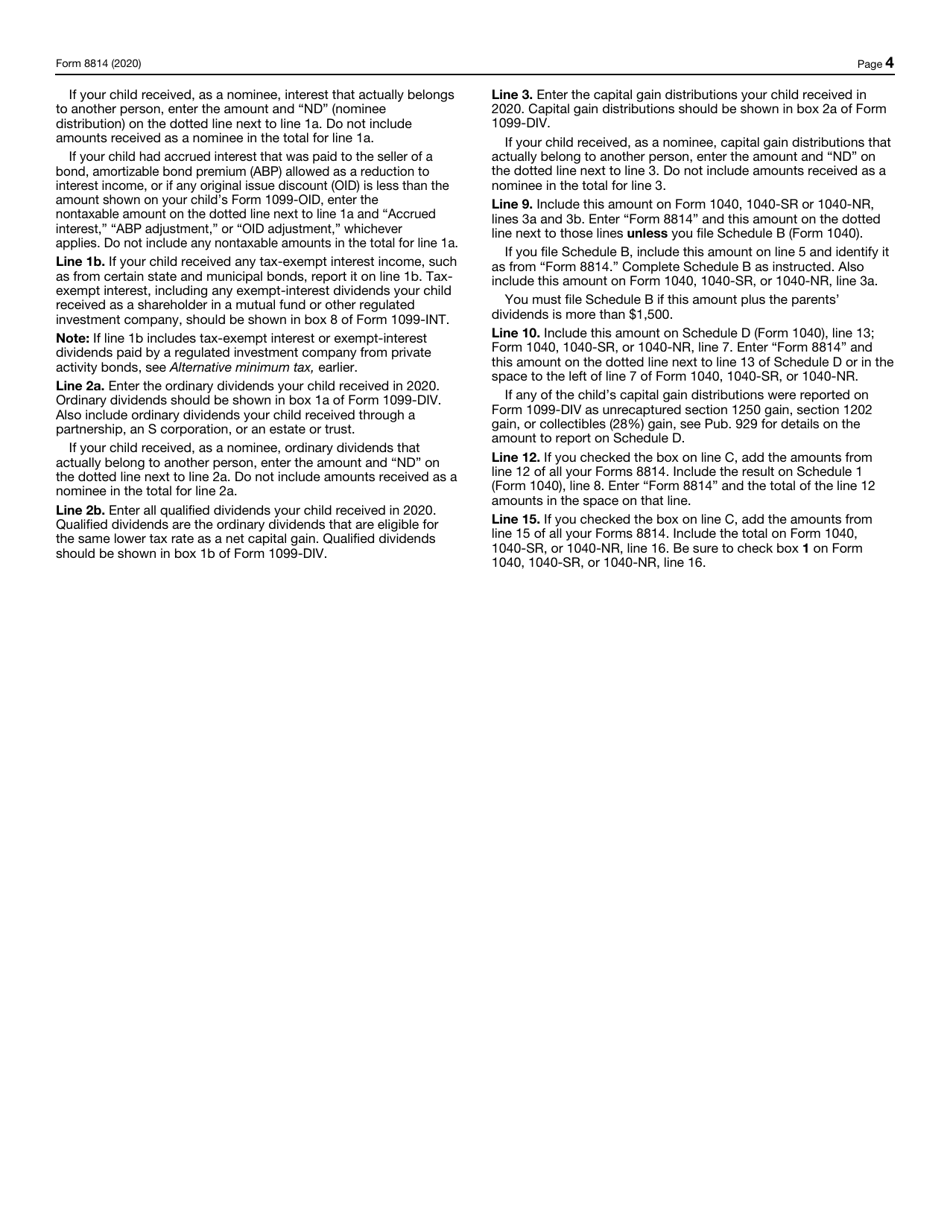 IRS Form 8814 Parents Election to Report Childs Interest and Dividends, Page 4