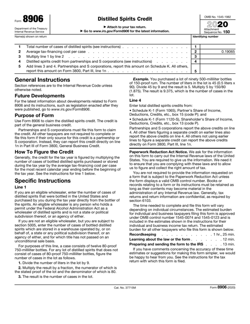 IRS Form 8906 2020 Printable Pdf