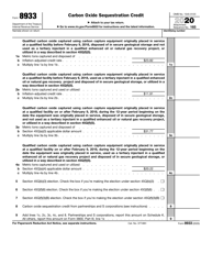 Document preview: IRS Form 8933 Carbon Oxide Sequestration Credit