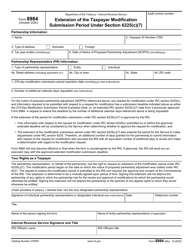 Document preview: IRS Form 8984 Extension of the Taxpayer Modification Submission Period Under Section 6225(C)(7)
