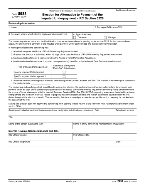 IRS Form 8988  Printable Pdf