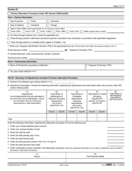 IRS Form 8982 Affidavit for Partner Modification Amended Return Under IRC Section 6225(C)(2)(A) or Partner Alternative Procedure Under IRC Section 6225(C)(2)(B), Page 3