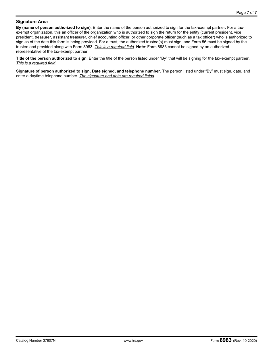 IRS Form 8983 Certification of Partner Tax-Exempt Status for Modification Under IRC Section 6225(C)(3), Page 7