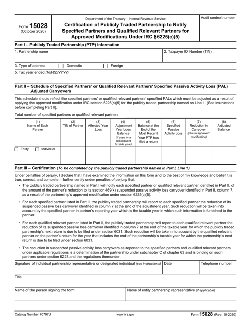 IRS Form 15028  Printable Pdf
