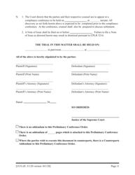 Preliminary Conference Stipulation/Order Contested Matrimonial - New York, Page 11