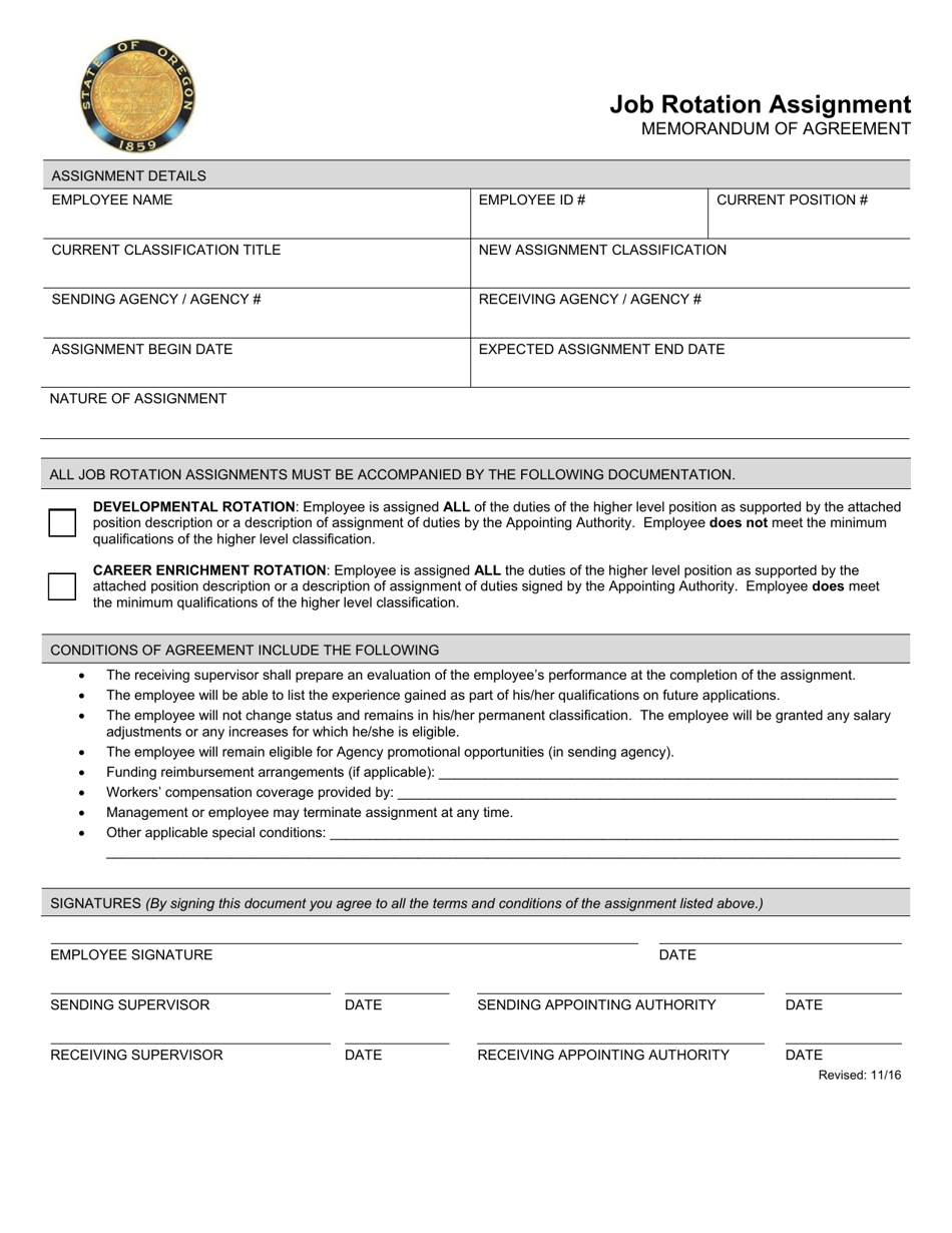 Job Rotation Assignment - Oregon, Page 1
