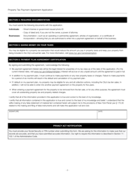 Property Tax Payment Agreement Application - New York City, Page 2
