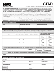 Document preview: Star Benefit Restoration Application - New York City (French)