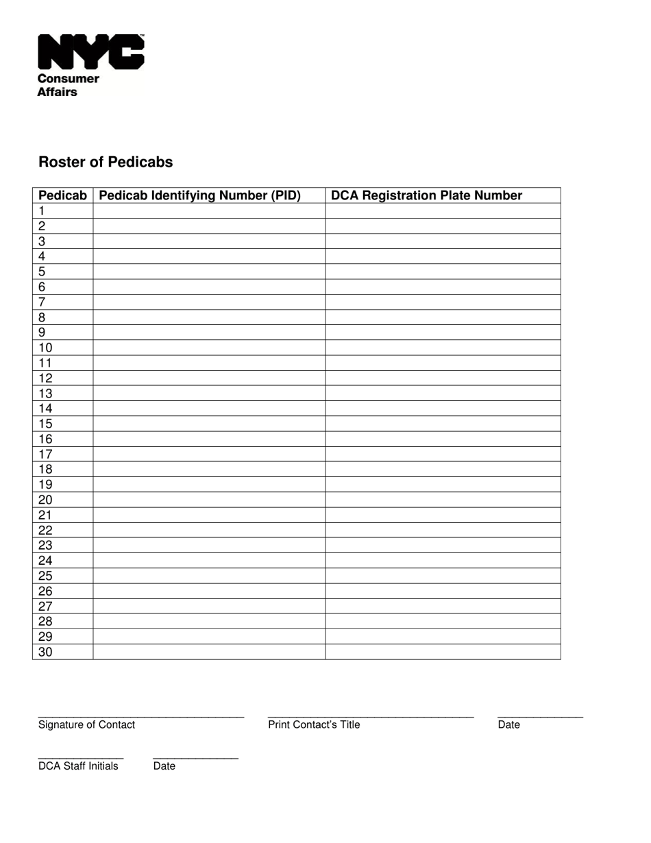 Pedicab Reinspection Form - New York City, Page 2