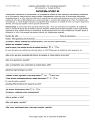 Formulario CCA-1200A-S Encuesta Sobre Mi - Arizona (Spanish)