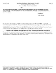 Form UB-010 Eligibility Review Questionnaire - Arizona