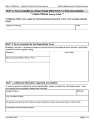 Form AD904B Waiver of Rights to Confidentiality for Siblings Under the Age of 18 - California, Page 4