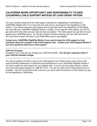 Document preview: Form CW52 Child Support Payment Option Form - California