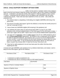 Form CW52 Child Support Payment Option Form - California, Page 2