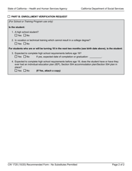 Form CW1725 School Attendance/ Enrollment Verification - California, Page 2