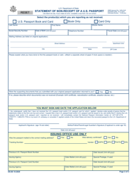 Form DS-86 &quot;Statement of Non-receipt of a U.S. Passport&quot;, Page 2
