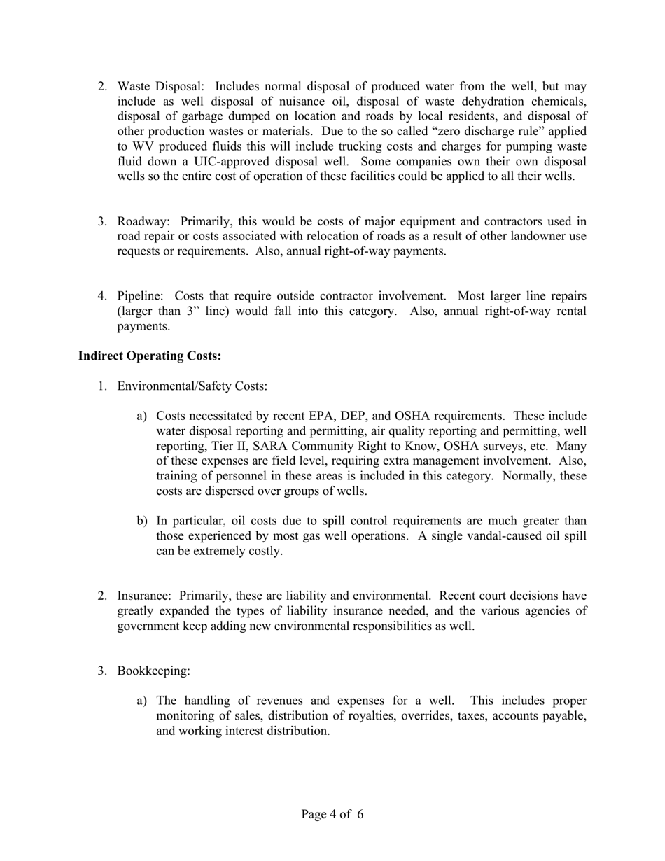 Instructions for Oil  Gas Operating Survey Form - West Virginia, Page 4