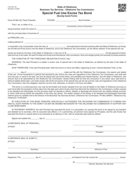 Document preview: Form BT-161 Special Fuel Use Excise Tax Bond (Surety Bond Form) - Oklahoma