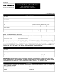 Document preview: Form R-1079 Purchases for Resale by Foreign Purchaser - Louisiana
