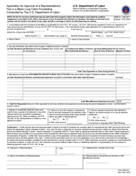 Form CM-972 Application for Approval of a Representative&#039;s Fee in a Black Lung Claim Proceeding Conducted by the U.S. Department of Labor