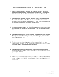 Form CA-1074 Letter to Parents in Death Claim Development, Page 2