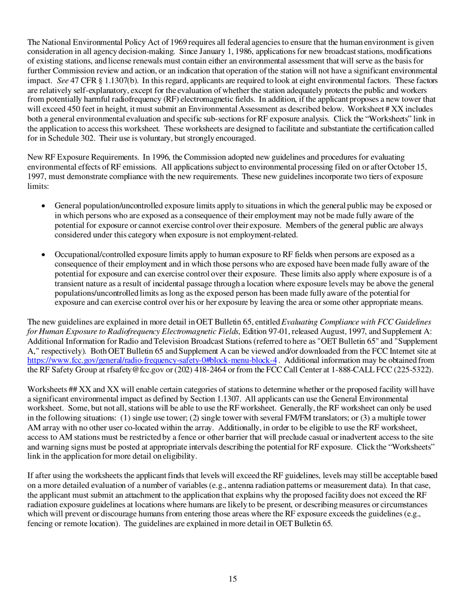 Instructions for FCC Form 2100 Schedule 318 Lower Power Fm Station Construction Permit Application, Page 15