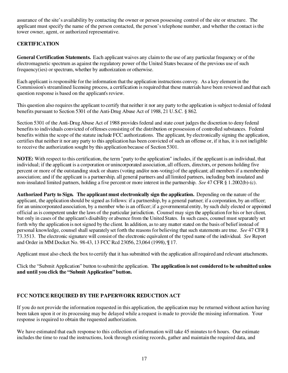 Instructions for FCC Form 2100 Schedule 318 Lower Power Fm Station Construction Permit Application, Page 17