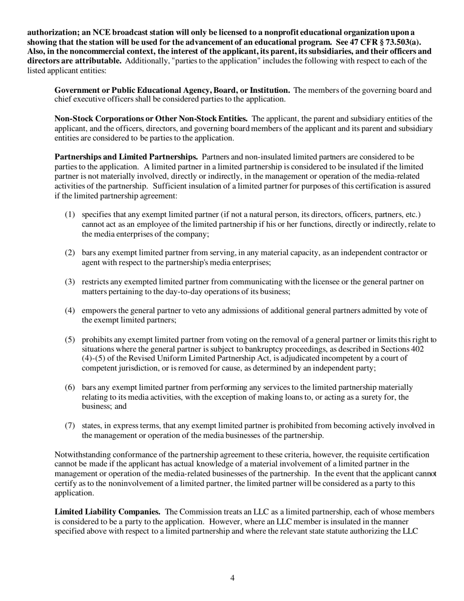 Instructions for FCC Form 2100 Schedule 318 Lower Power Fm Station Construction Permit Application, Page 4