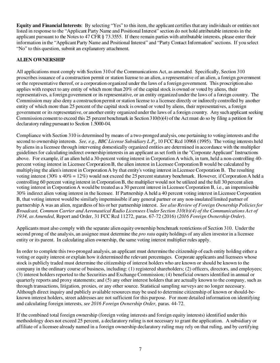 Instructions for FCC Form 2100 Schedule 318 Lower Power Fm Station Construction Permit Application, Page 7