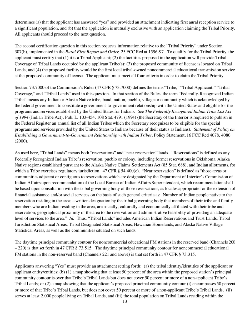 Instructions for FCC Form 2100 Schedule 340 Noncommercial Educational Reserved Channel Construction Permit Application, Page 13