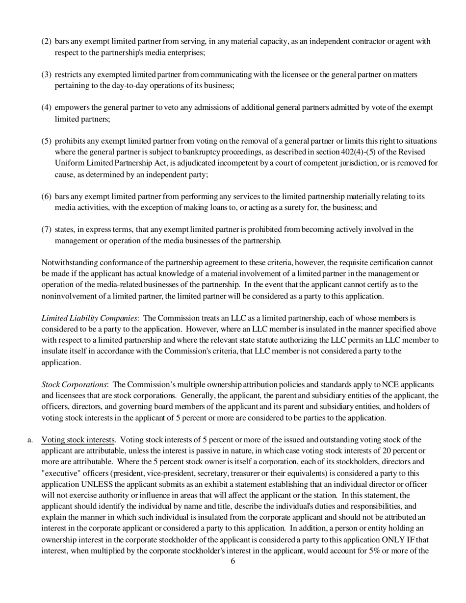 Instructions for FCC Form 2100 Schedule 340 Noncommercial Educational Reserved Channel Construction Permit Application, Page 6
