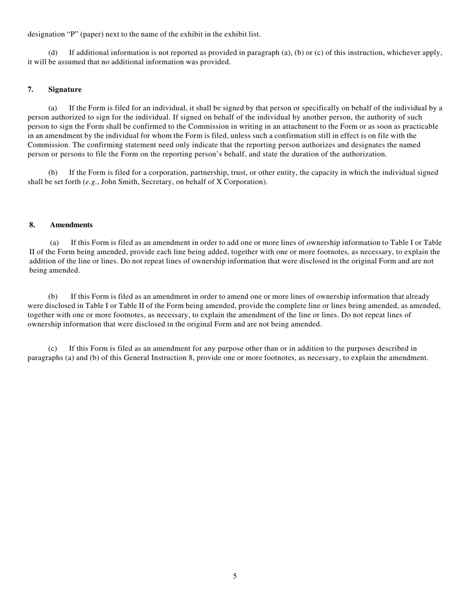 Instructions for Form 3, SEC Form 1473 Initial Statement of Beneficial Ownership of Securities, Page 5