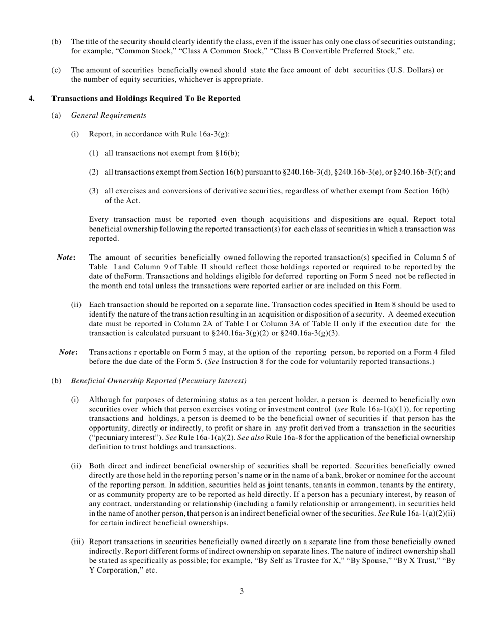 Instructions for SEC Form 1474, 4 Statement of Changes in Beneficial Ownership, Page 3